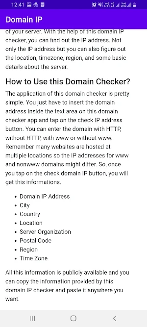Check Domain IP Address Screenshot 2
