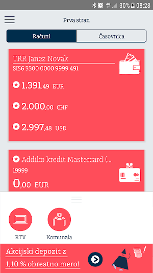 Addiko Mobile Slovenija Screenshot 0