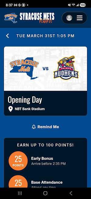 Syracuse Mets Rewards Screenshot 3