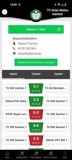 TC Grün-Weiss Aachen Screenshot 2