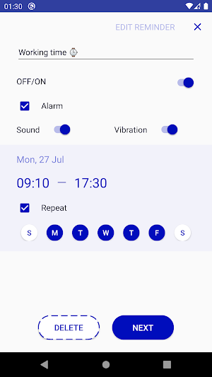 Wisets Reminder - ON/OFF Setti Screenshot 2