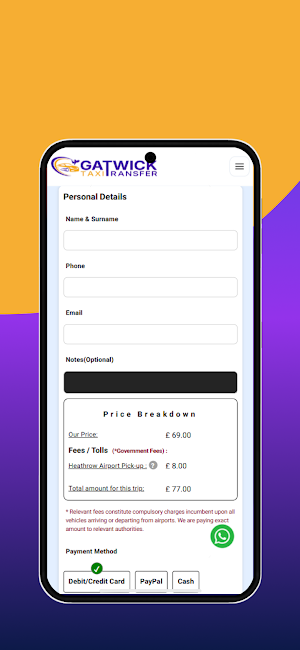 Gatwick Taxi Transfer Screenshot 2