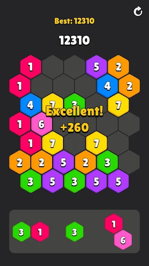 HexaTiles : Hexa Merge Puzzle Screenshot 2