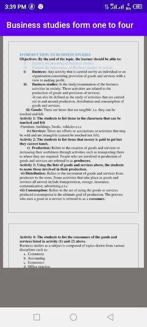Business studies : form 1 to 4 Screenshot 3