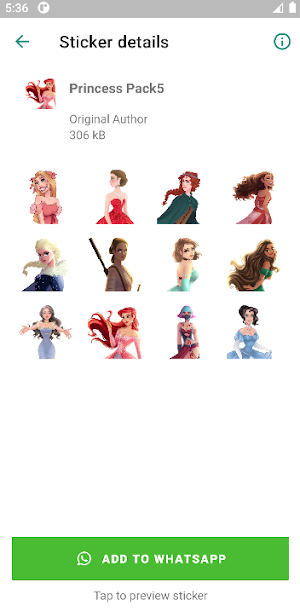 Princess Cartoon Stickerz Screenshot 3