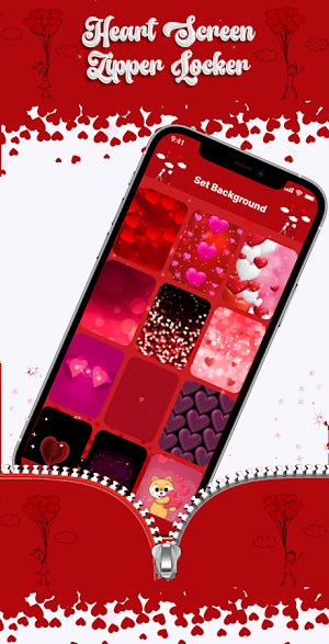 Heart zipper lock screen Screenshot 3