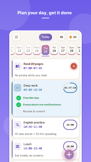 Unquit: Daily Planner & Habits Screenshot 1
