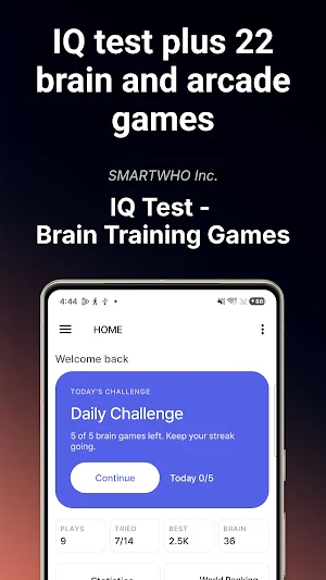 IQ Test - Brain Training Games Screenshot 0