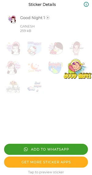 Good Night Stickers for WA Screenshot 3