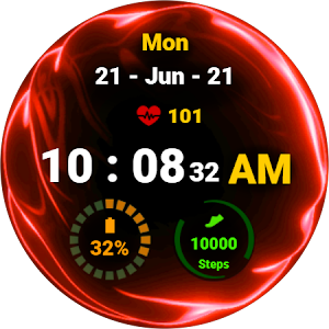 Fluid Red Watch Face Screenshot 3