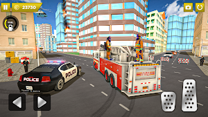Flying Fire Truck Driving Sim Screenshot 3