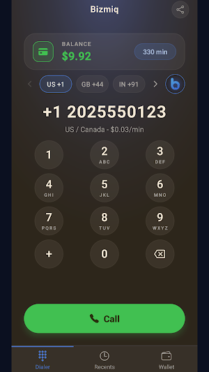 Bizmiq – International Calls Screenshot 0