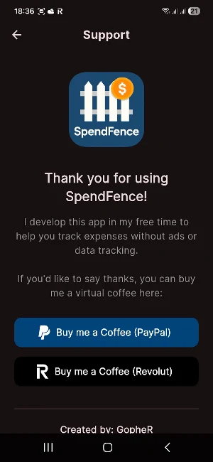 SpendFence Screenshot 2
