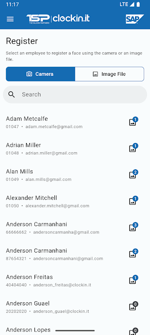 TSP Clockin Register Screenshot 1