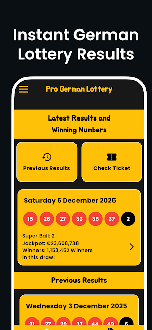 Pro German Lottery Lotto Draws Screenshot 0