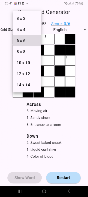 Crosswords Generator Screenshot 1