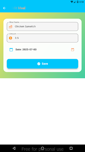 Meal Budget Manager Screenshot 3
