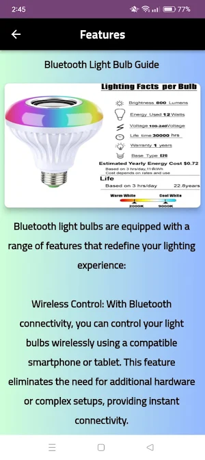 bluetooth light bulb guide Screenshot 3