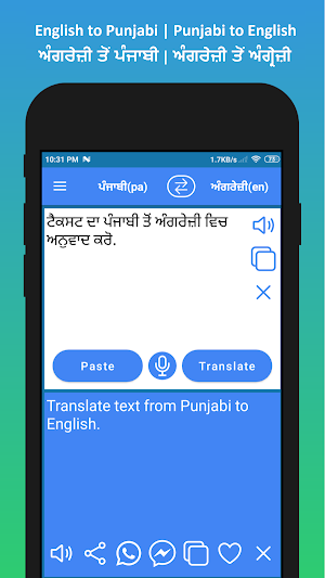 English to Punjabi Translator Screenshot 2