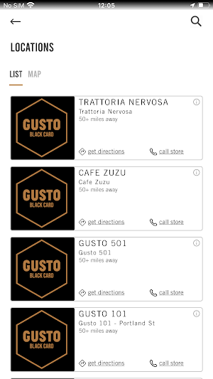Gusto 54 Black Card Screenshot 1