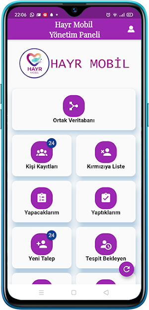 Hayır Mobil Dernek Programı Screenshot 1