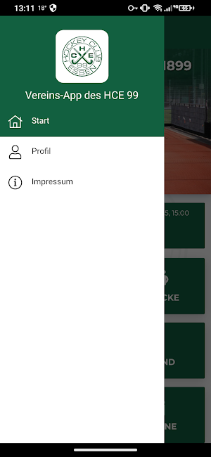 Vereins-App des HCE 99 Screenshot 1
