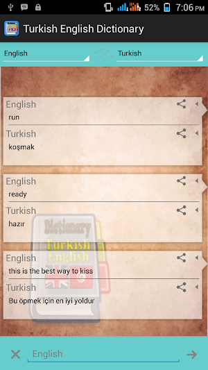 Turkish English Dictionary screenshot 2