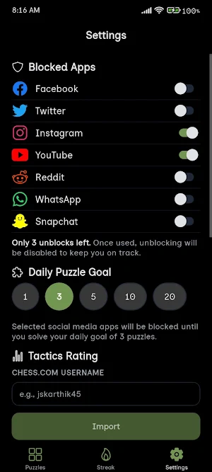 No Scroll: Chess Screen Time Screenshot 3