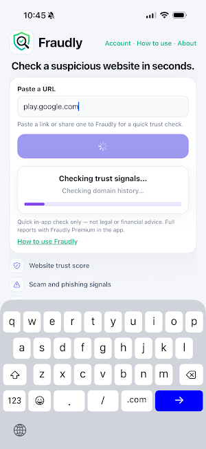 Fraudly: Scam Checker Screenshot 1