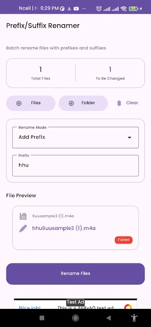 SuffixPrifixx: File Renamer Screenshot 2