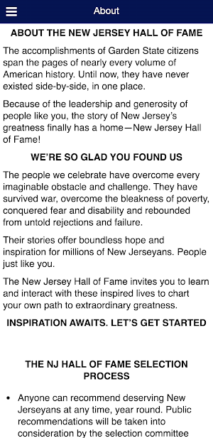 NJ Hall of Fame Screenshot 3