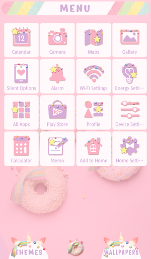 Cute Wallpaper Unicorn Donuts Theme Screenshot 1