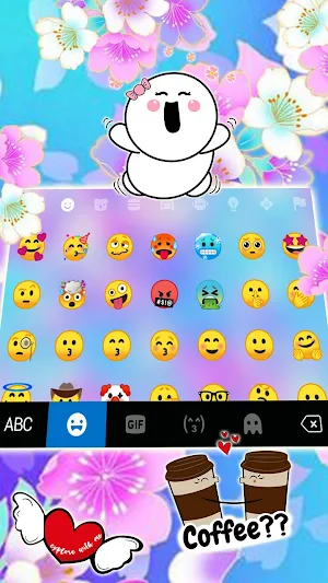 Bright Flowers 2 Keyboard Background Screenshot 2