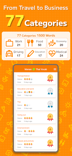 Thai Vocabulary 1500 - Manao Screenshot 1
