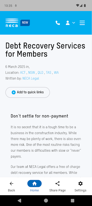 NECA Member Portal Screenshot 3