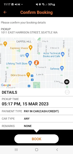 One Taxi Seattle Screenshot 2