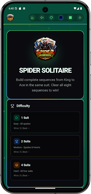 Spider Solitaire Offline Game Screenshot 1