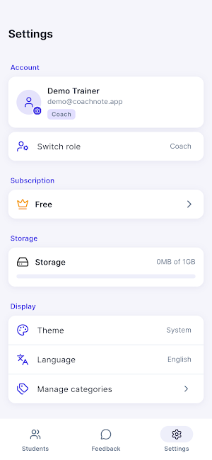 CoachNote: Client Feedback Log Screenshot 3