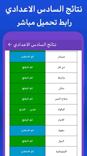 نتائج السادس اعدادي Screenshot 2