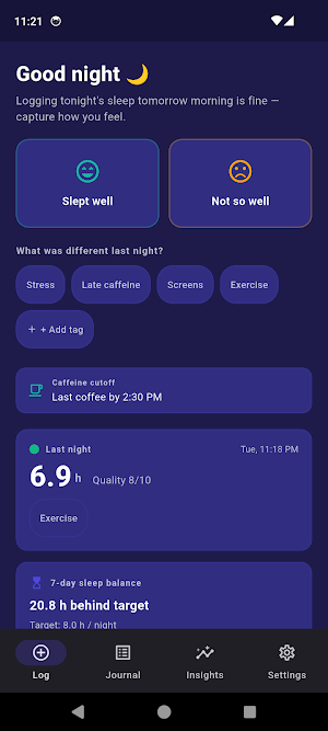 SleepRight: Sleep Journal Screenshot 0