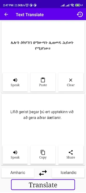 Amharic Icelandic Translator Screenshot 1