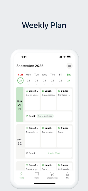 WeaklyEat: Meal Plan & Grocery Screenshot 2