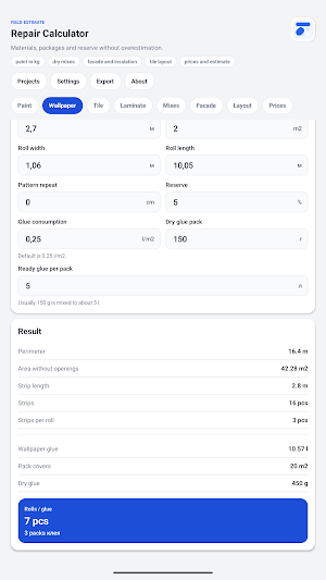 Repair Calculator Screenshot 1