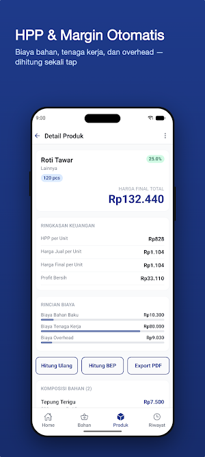 Kalkulator HPP: Hitung Modal Screenshot 2