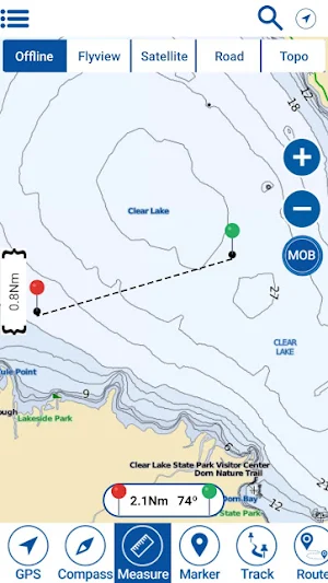 Clear Lake  - California Offline Fishing Charts Screenshot 0