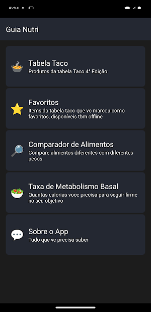 Guia Nutri -Tabela Taco 4° Screenshot 0