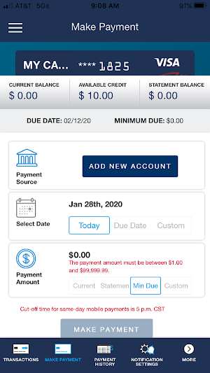 FFFCU Visa Screenshot 3