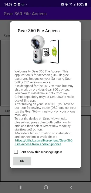 Gear 360 File Access & Stitcher Screenshot 0