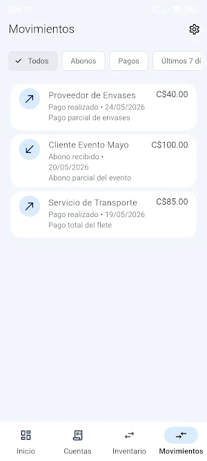 Cuentas al día Screenshot 2