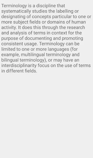 Definition of terminology Screenshot 2
